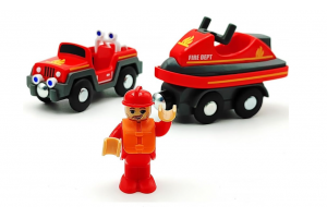 Дерев’яний ігровий набір PlayTive «Пожежний джип з гідроциклом»