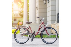 Велосипед жіночий міський VANESSA 26 Red з кошиком Польща