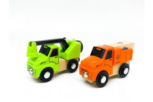 Набір машинок для деревяної залізниці PlayTive Ikea Brio Машинка з краном, вантажівка