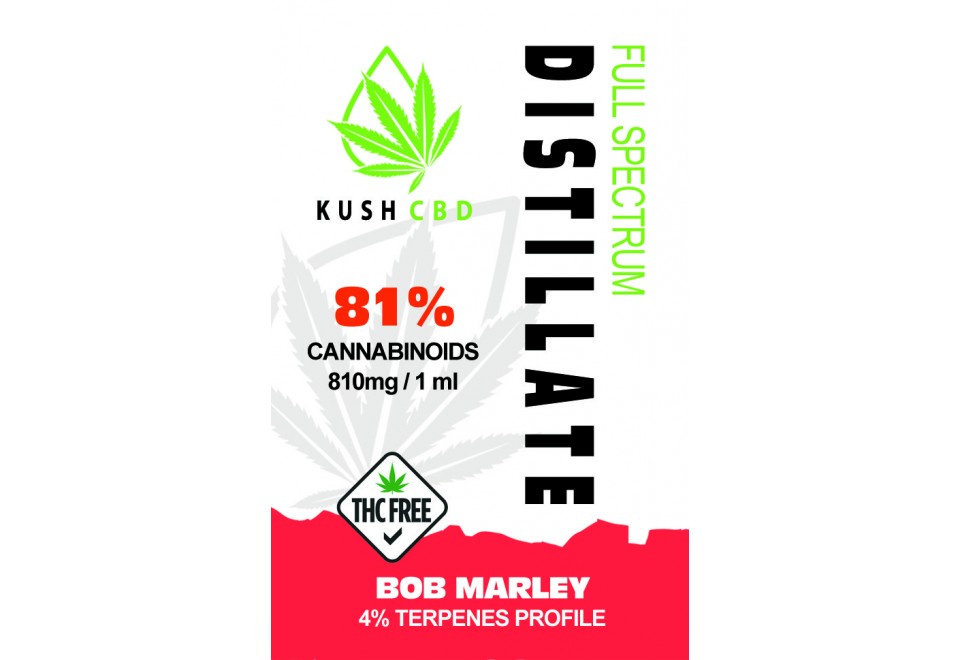 81% LIQUID дистилат CBD + CBN | CBG | BOB MARLEY | 4% ТЕРПЕНІВ