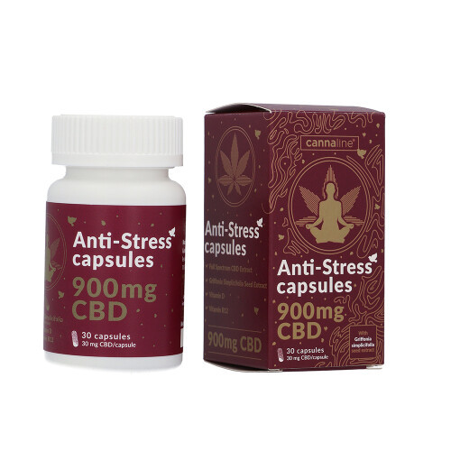 Капсули Cannaline ANTI-STRESS CBD - повний спектр 900 мг CBD