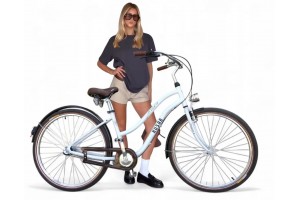 Міський жіночий велосипед Beach Cruiser 28″, алюмінієва рама, 3 швидкості Shimano Nexus, Selle Royal, білий